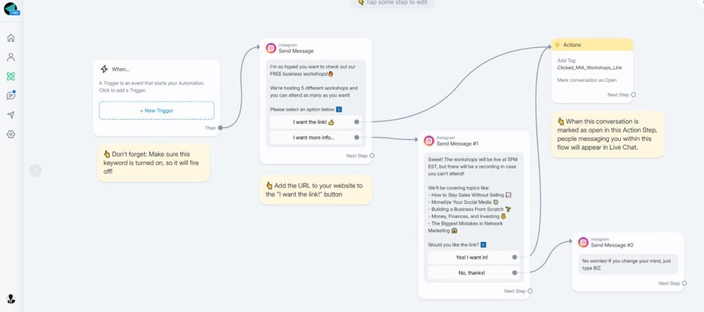 Easy to build manychat automation - flow