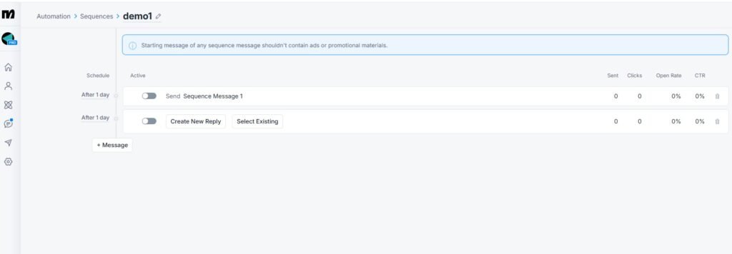 manychat sequence dashboard